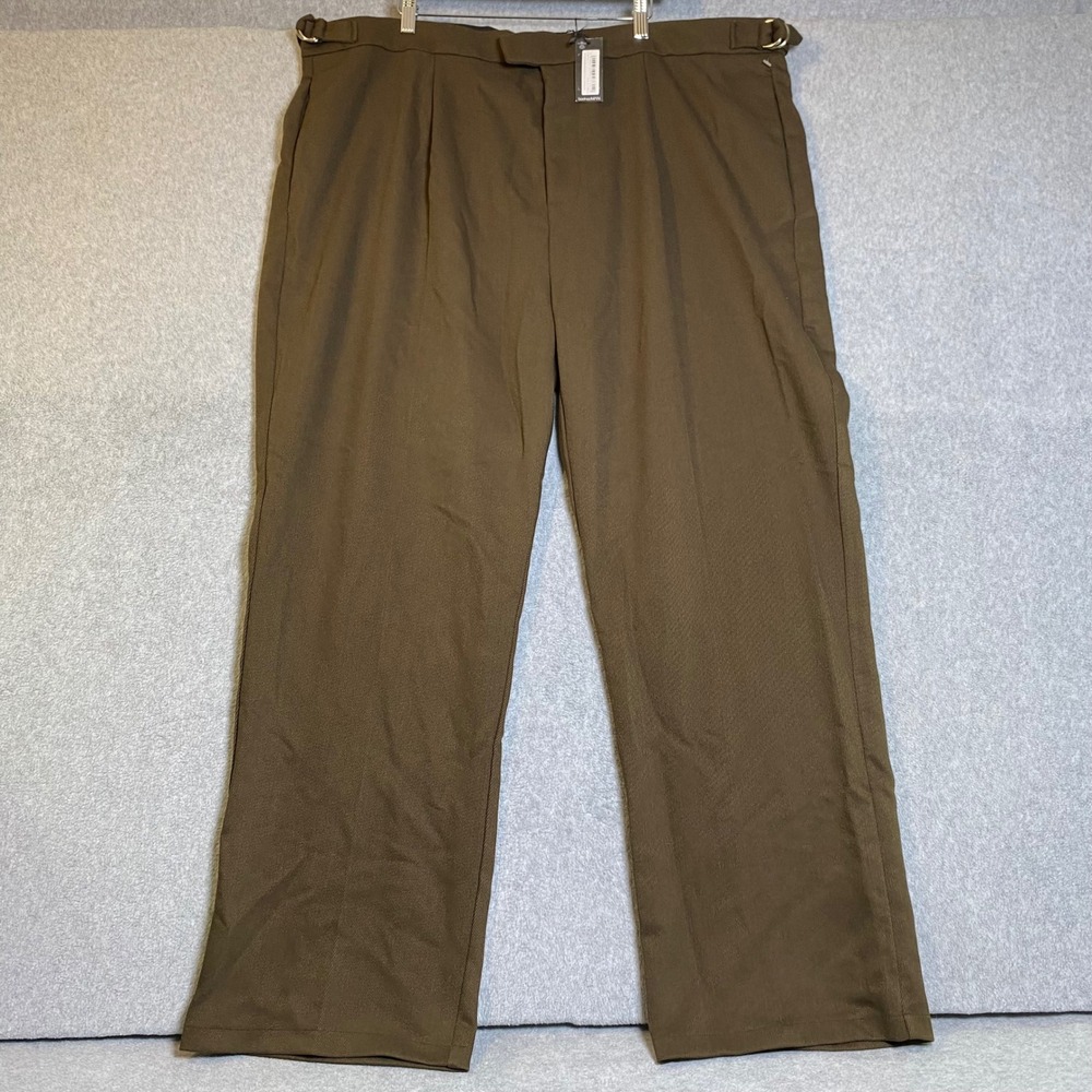 boohooMAN Tailored Trousers Men's 46 Chocolate Brown‎ Adjustable Side Plus NWT